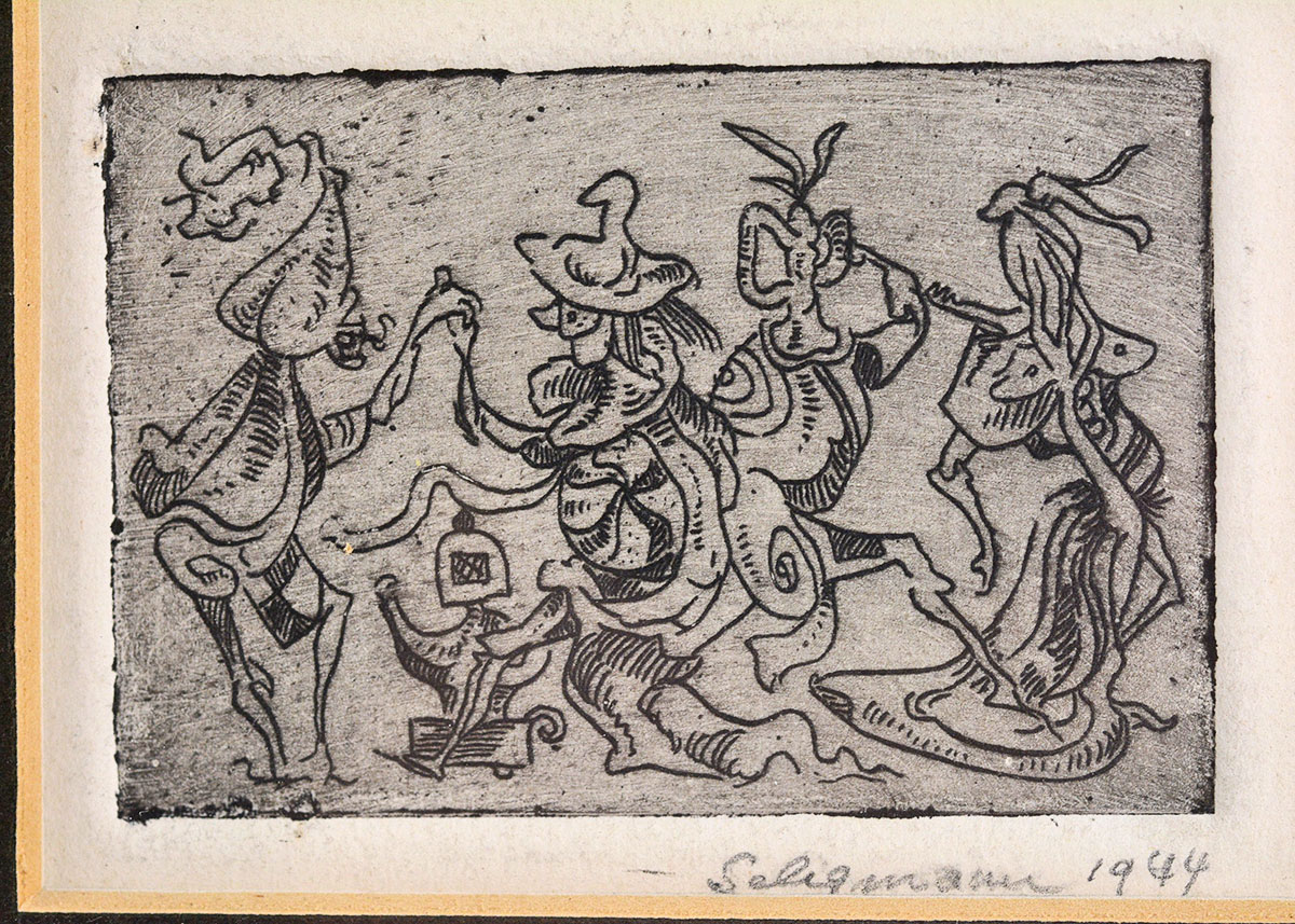 Framed Kurt Seligmann Etching and Retrospective Book