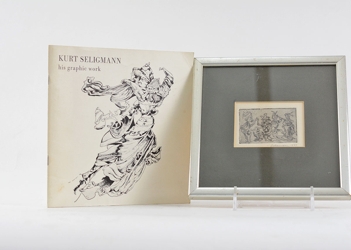 Framed Kurt Seligmann Etching and Retrospective Book