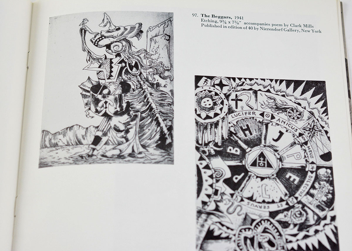 Framed Kurt Seligmann Etching and Retrospective Book