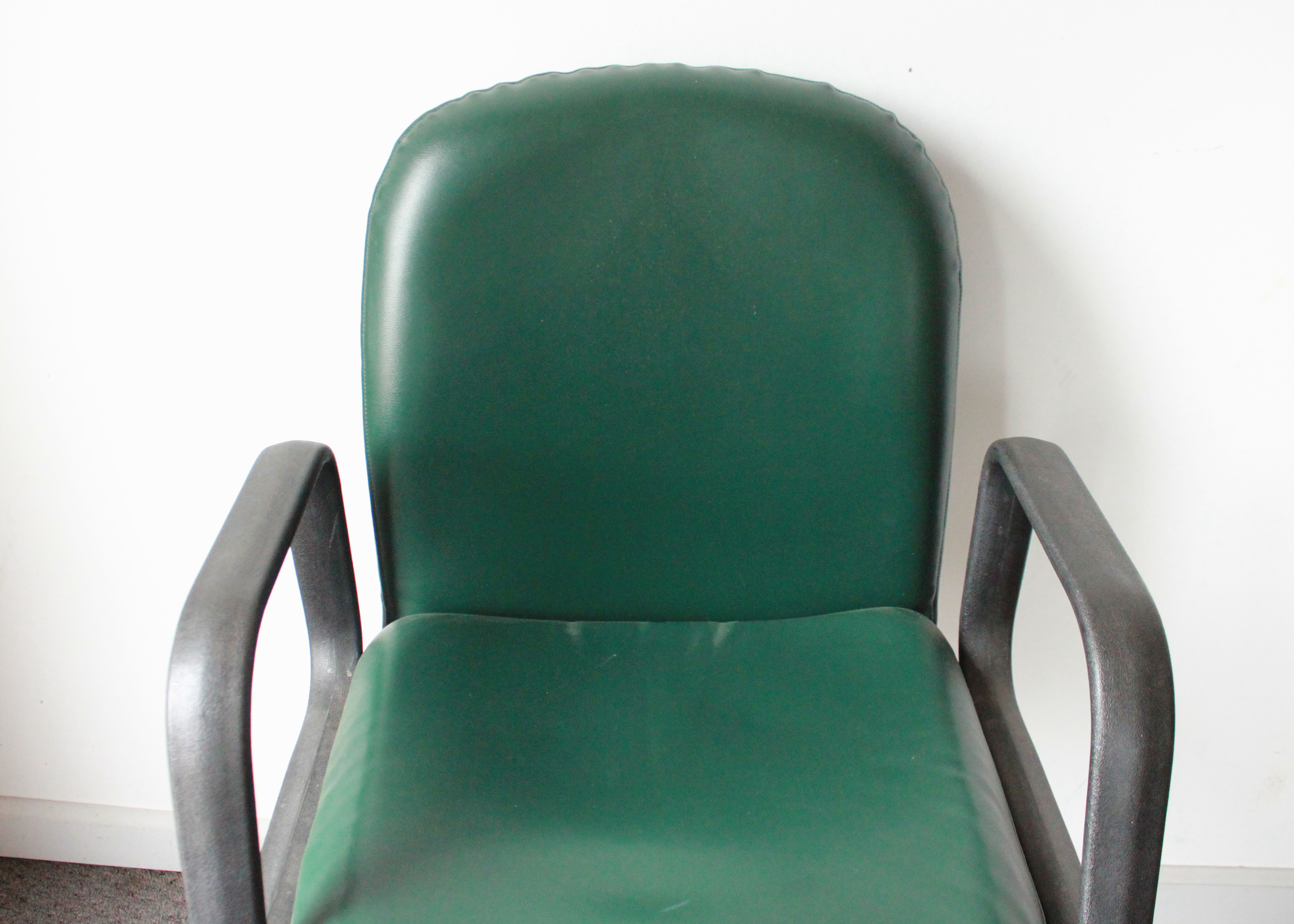 Green Faux Leather Barber Chair