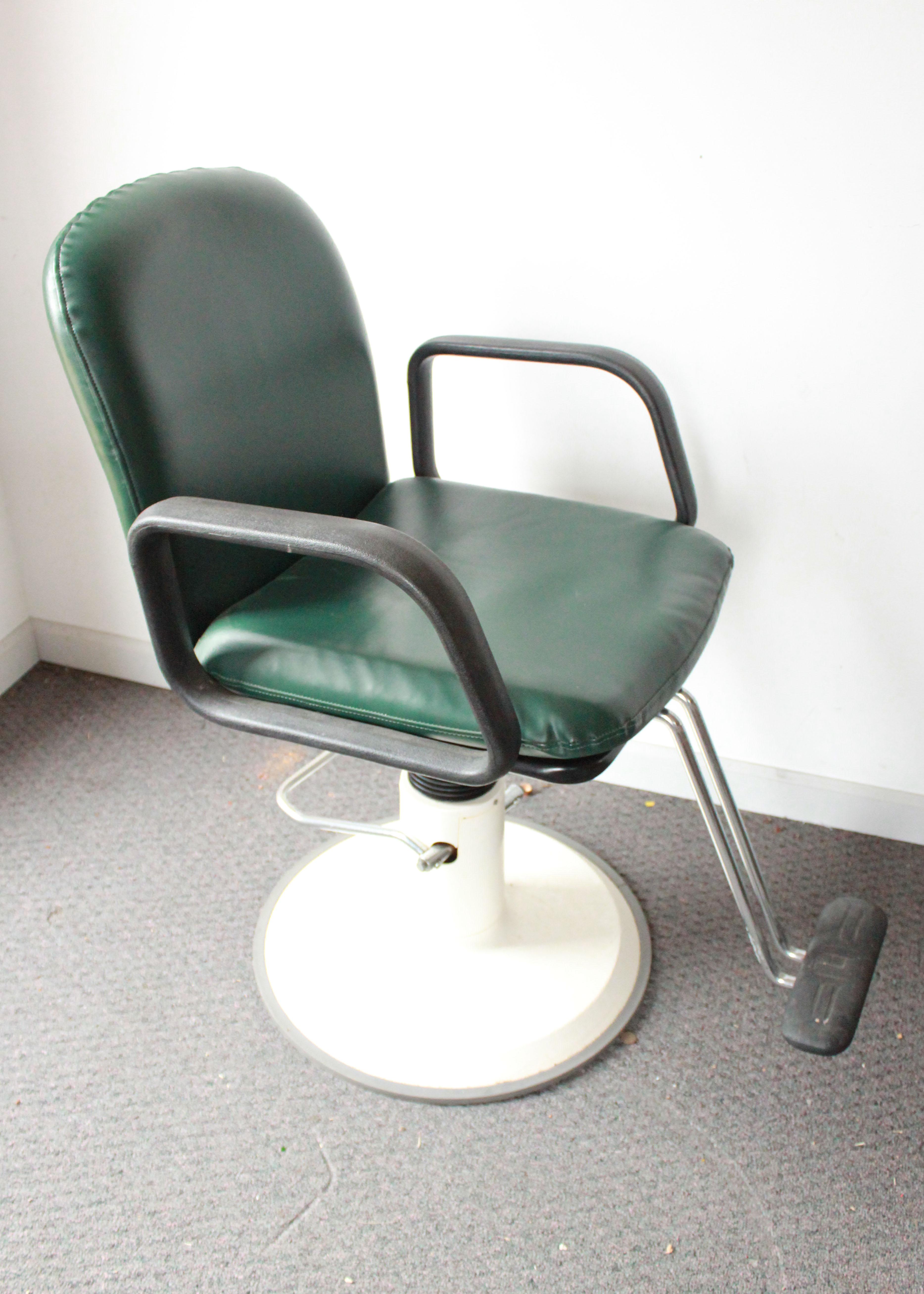 Green Faux Leather Barber Chair