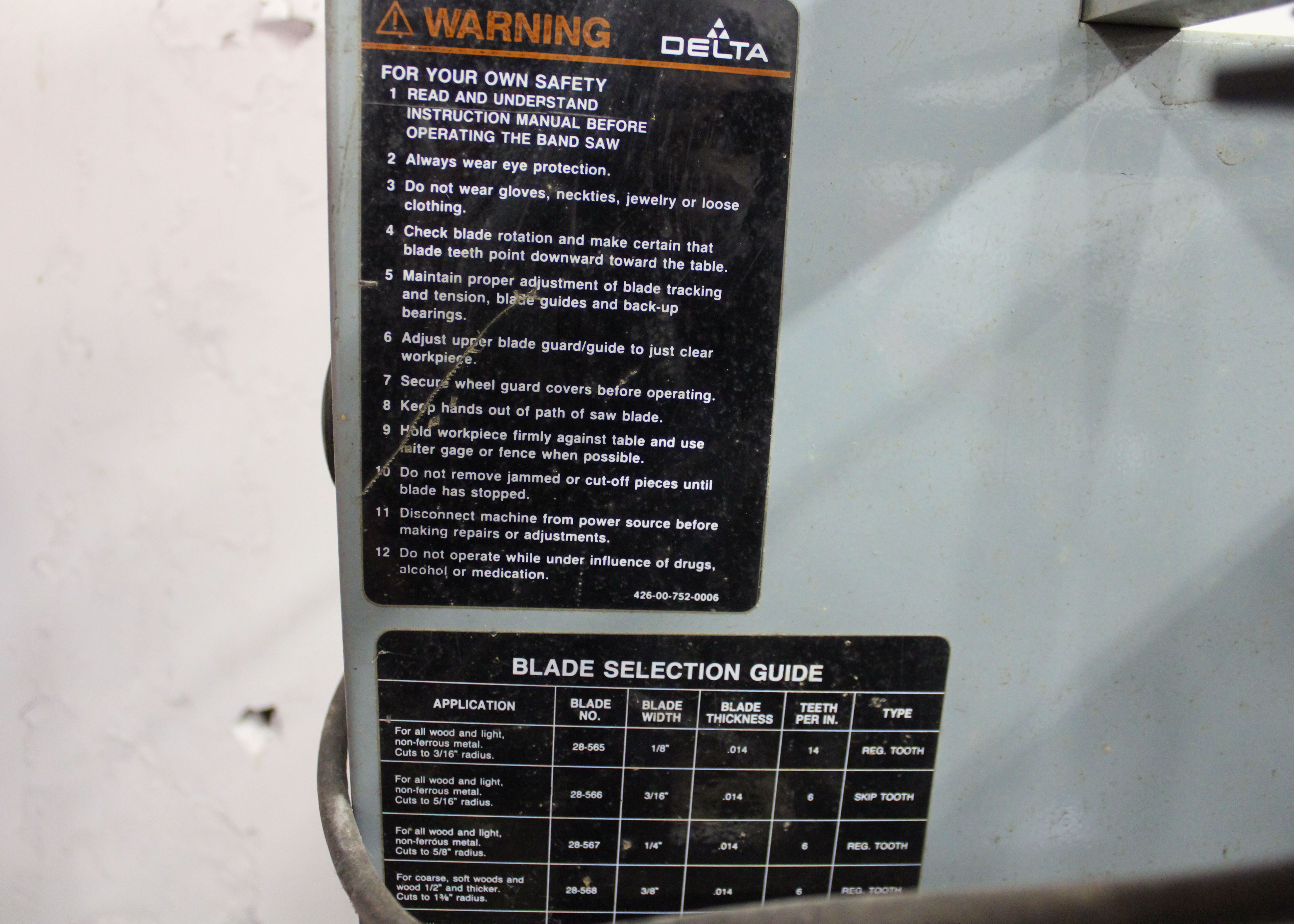 Delta 16" Motorized Band Saw