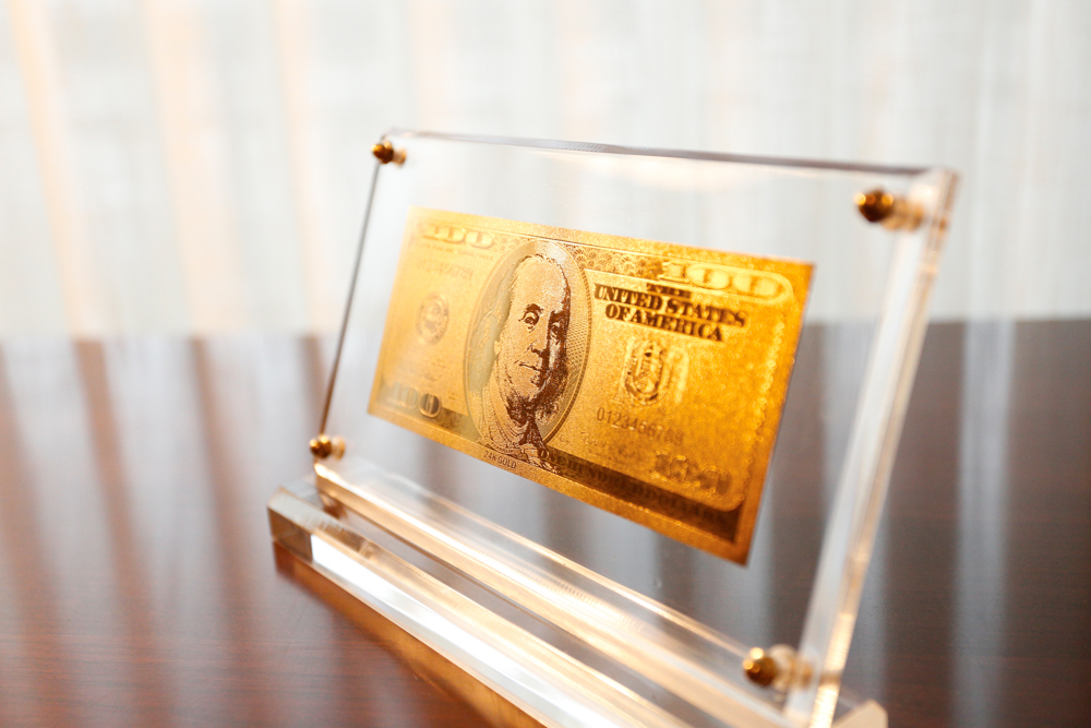 24KT Gold Plated $100 Bill