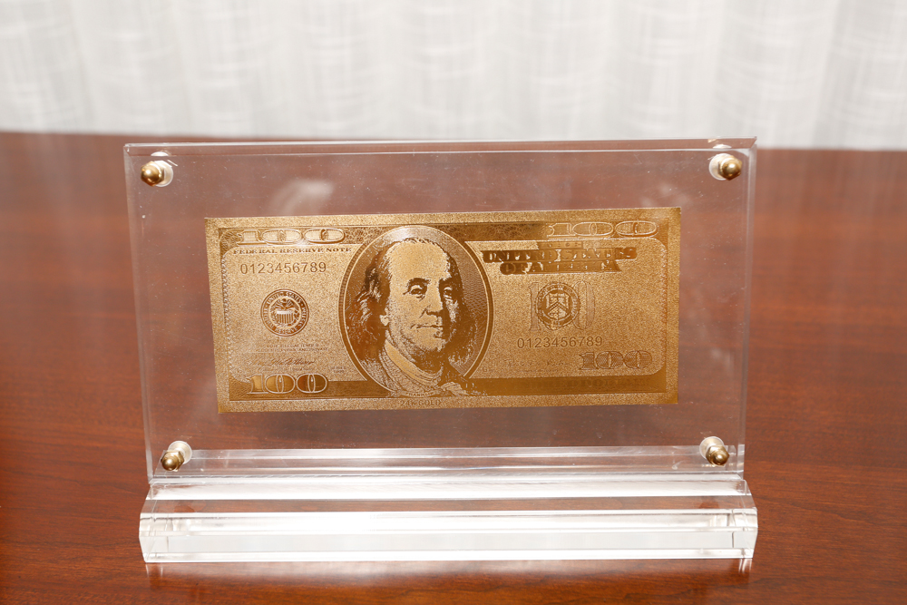 24KT Gold Plated $100 Bill