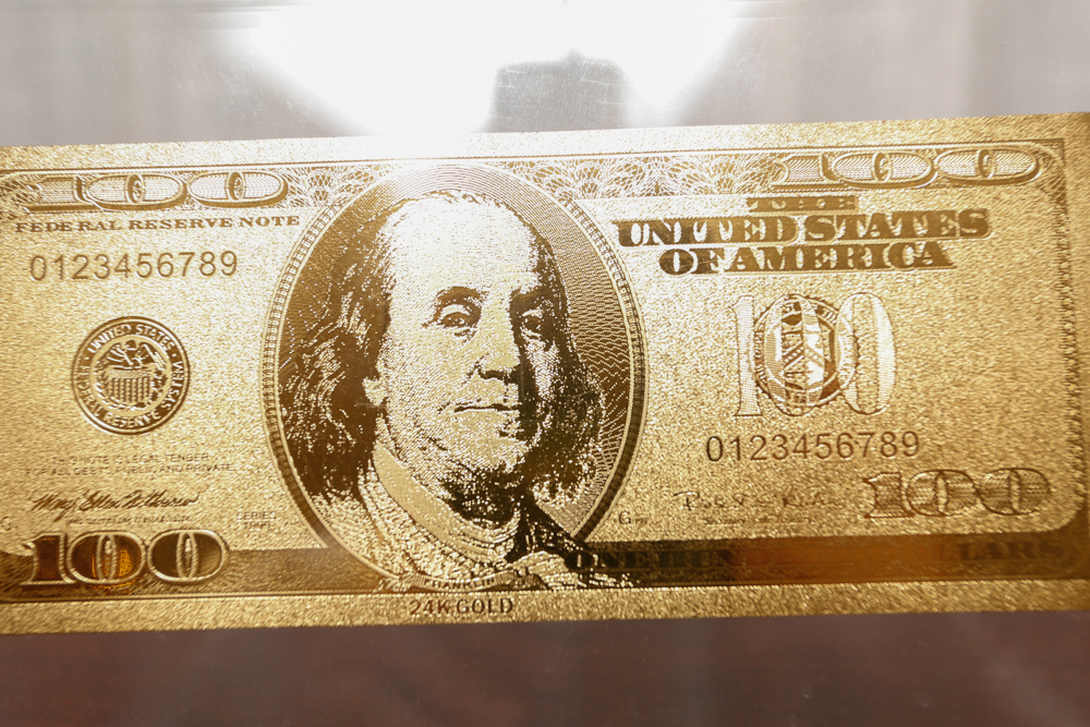 24KT Gold Plated $100 Bill
