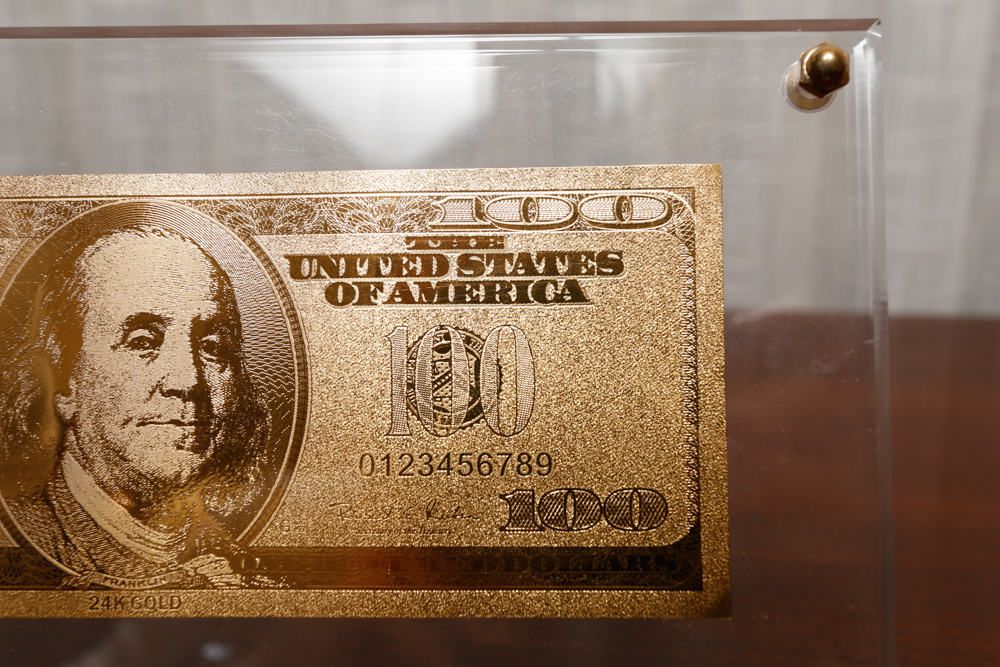 24KT Gold Plated $100 Bill