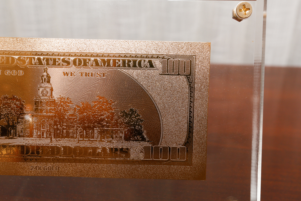 24KT Gold Plated $100 Bill