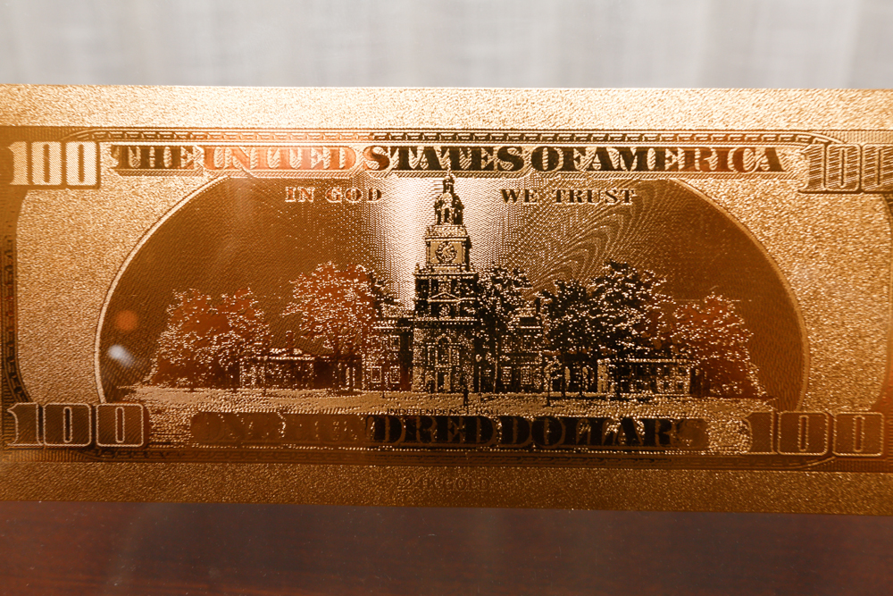 24KT Gold Plated $100 Bill