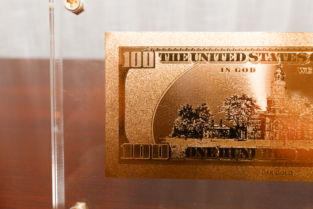 24KT Gold Plated $100 Bill