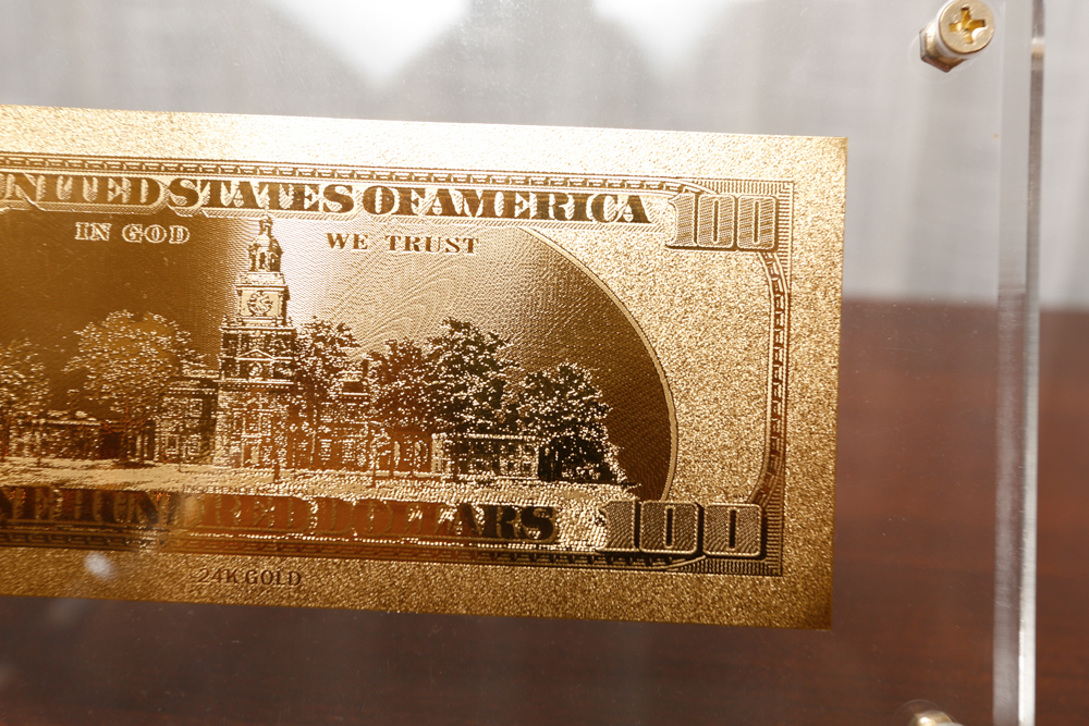 24KT Gold Plated $100 Bill