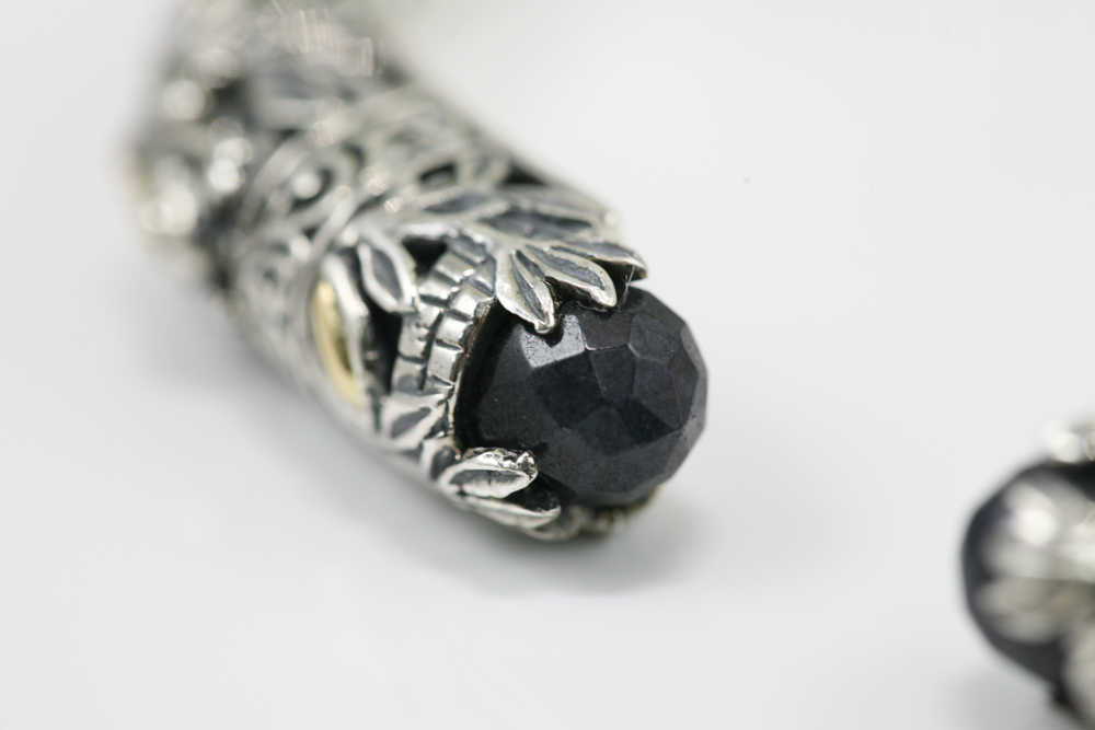 Robert Manse Sterling Silver & 18K Gold Blue Chalcedony Bracelet