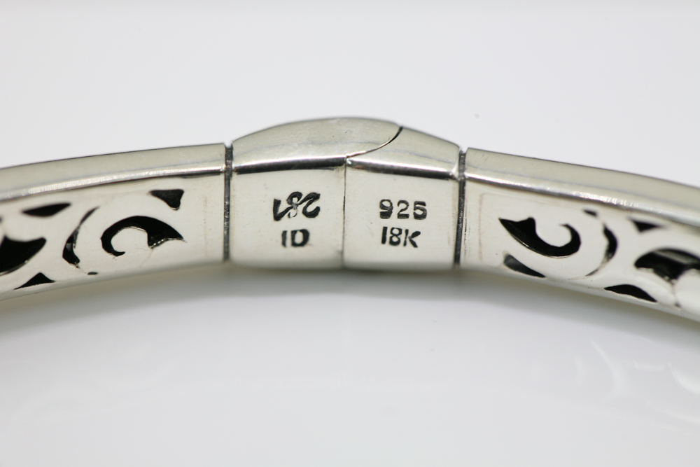 Robert Manse Sterling Silver & 18K Gold Blue Chalcedony Bracelet