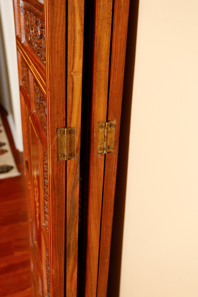 Vintage Carved Rosewood Dressing Screen