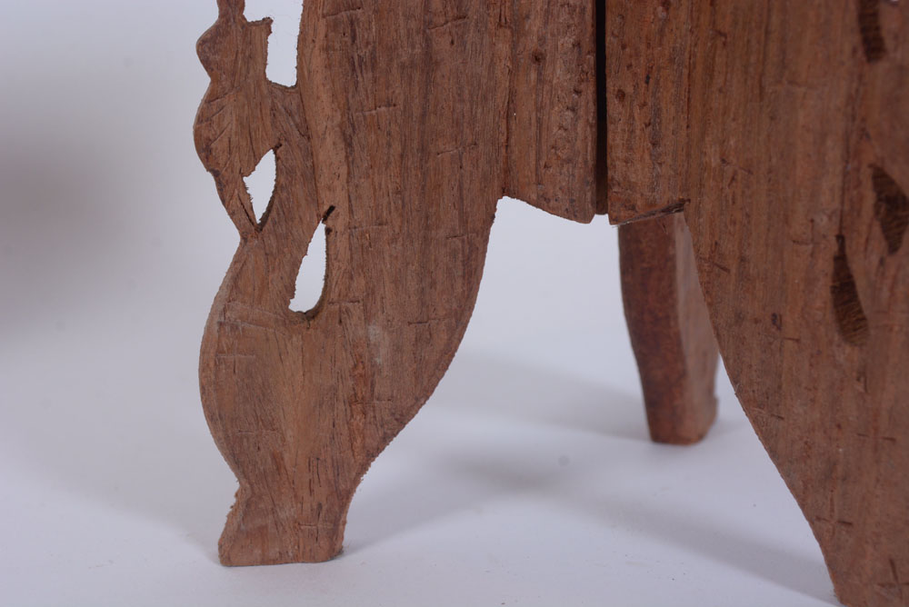 Bisque Urn, Green Pottery and Carved Stand