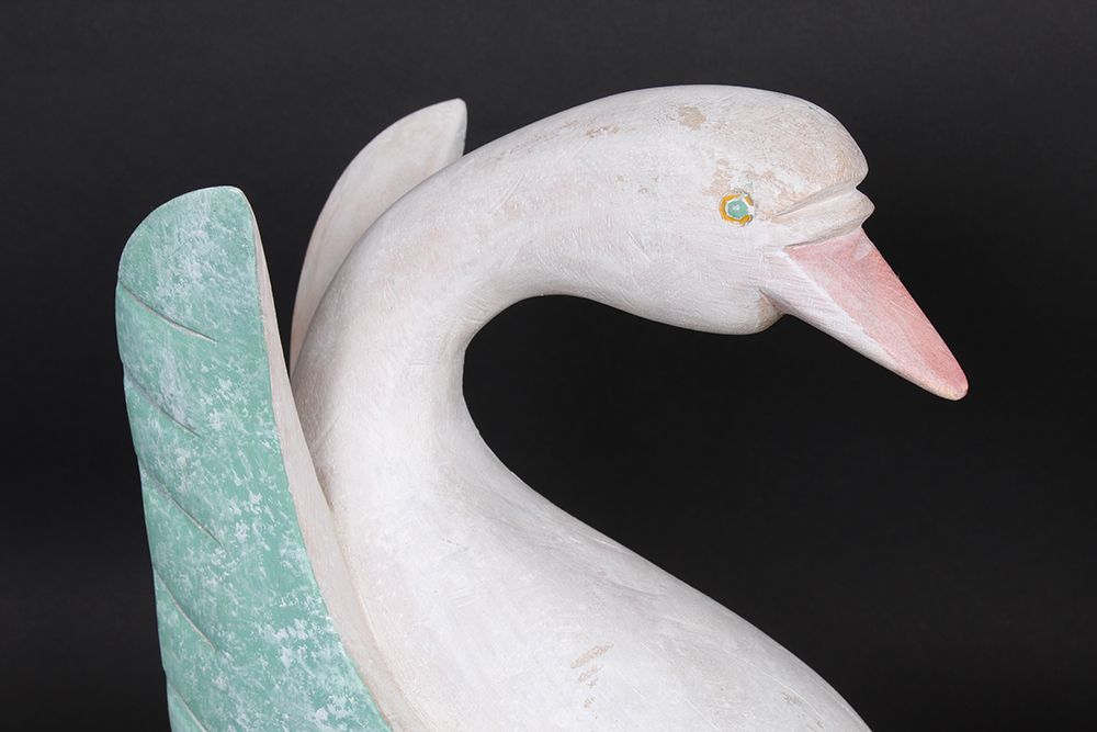 Pair of Decorative Wooden Swans