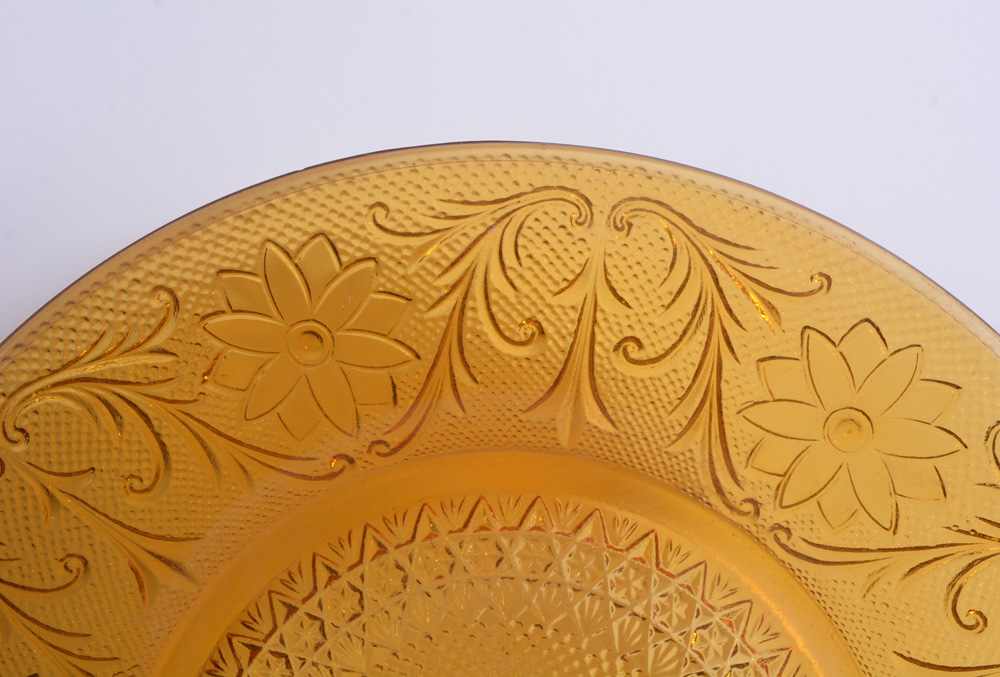 Collection of Engraved Acanthus Brown Dishware and Tray