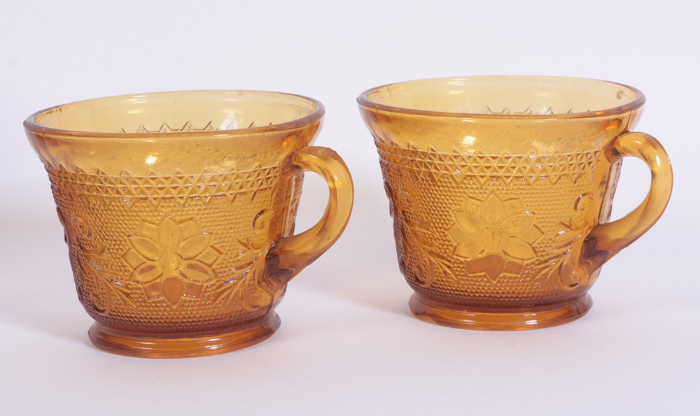 Collection of Engraved Acanthus Brown Dishware and Tray
