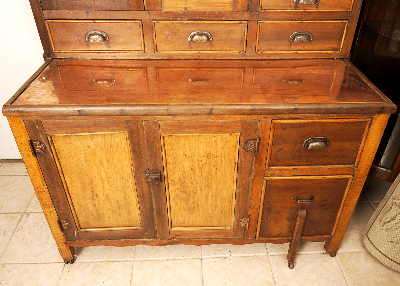 Antique Country Kitchen Cupboard with Copper Work Surface