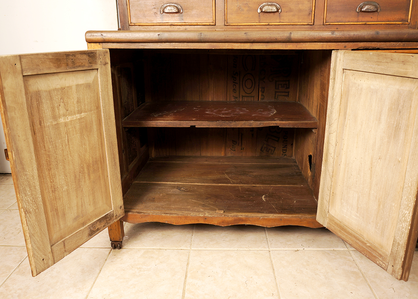 Antique Country Kitchen Cupboard with Copper Work Surface