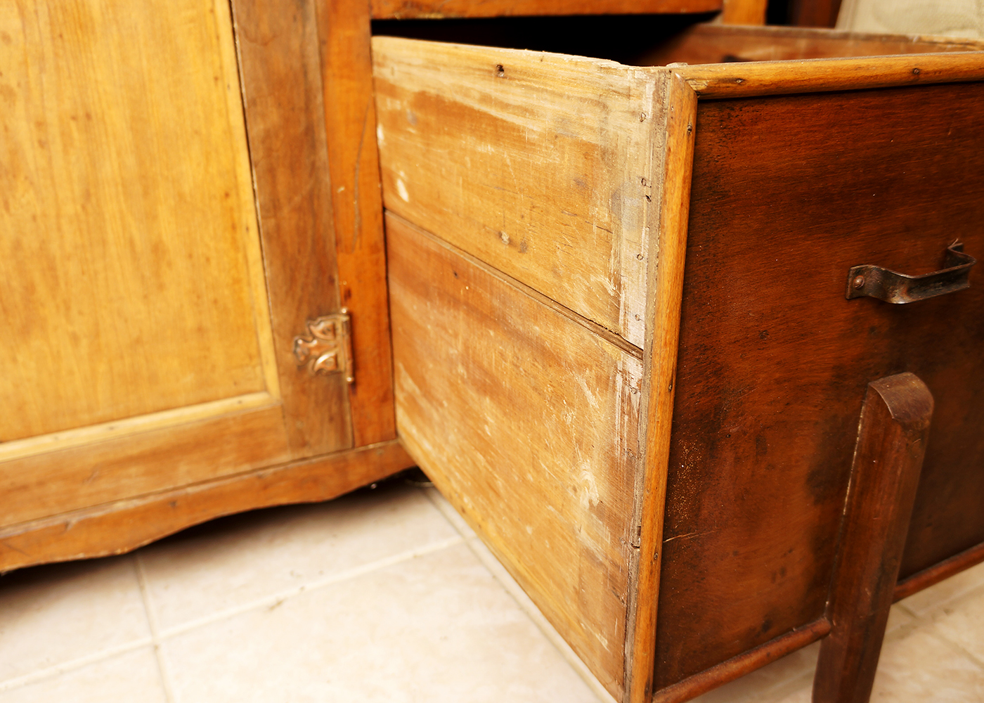 Antique Country Kitchen Cupboard with Copper Work Surface
