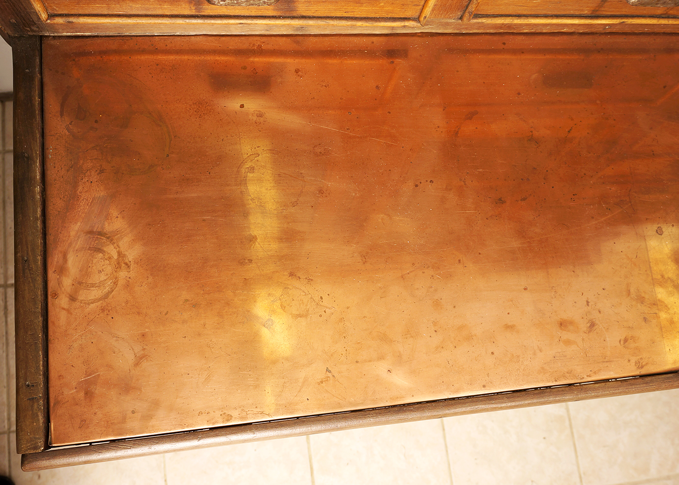 Antique Country Kitchen Cupboard with Copper Work Surface