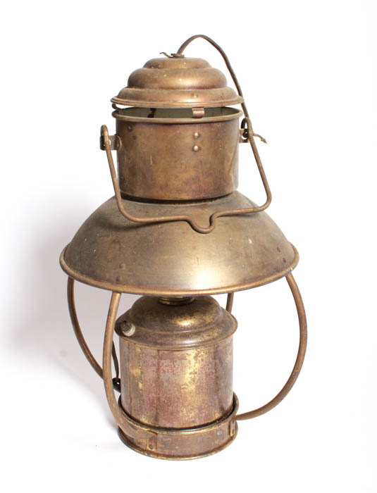 Pair of Metal Coal Bins and Lantern