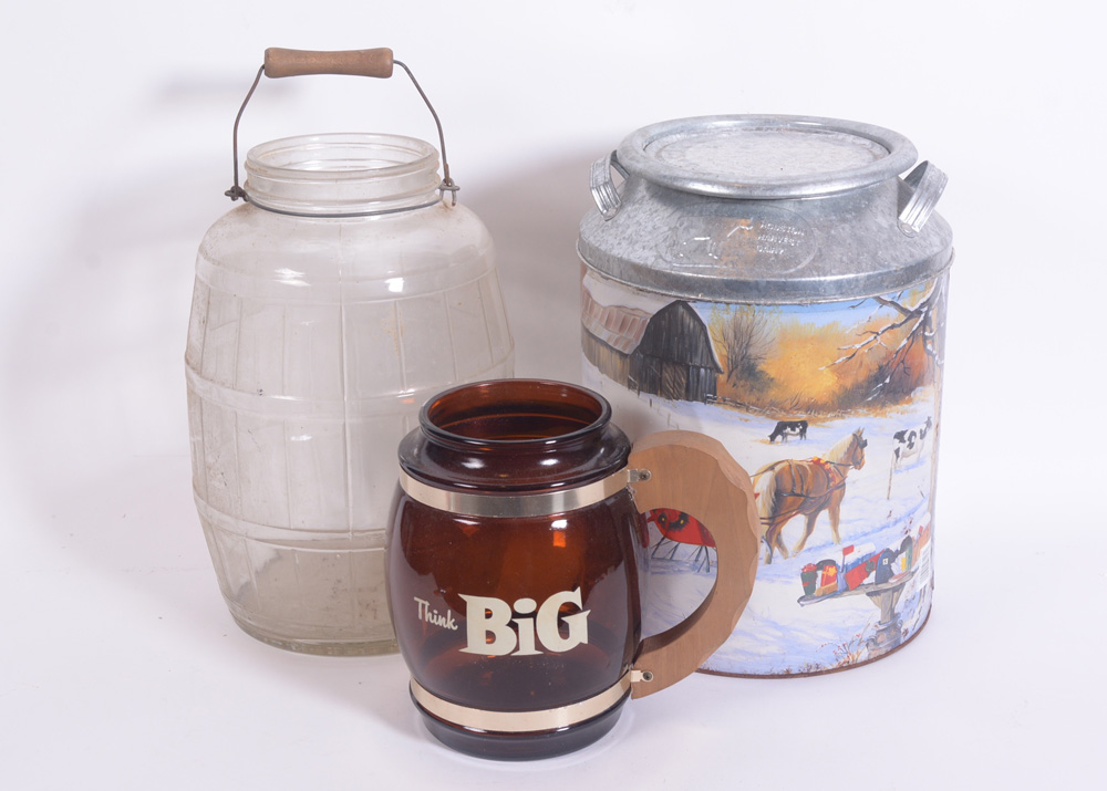 Pair of Glass Jugs and Mugs