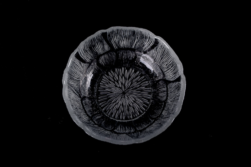 Set of Pressed Glass Plates and Dessert Bowls