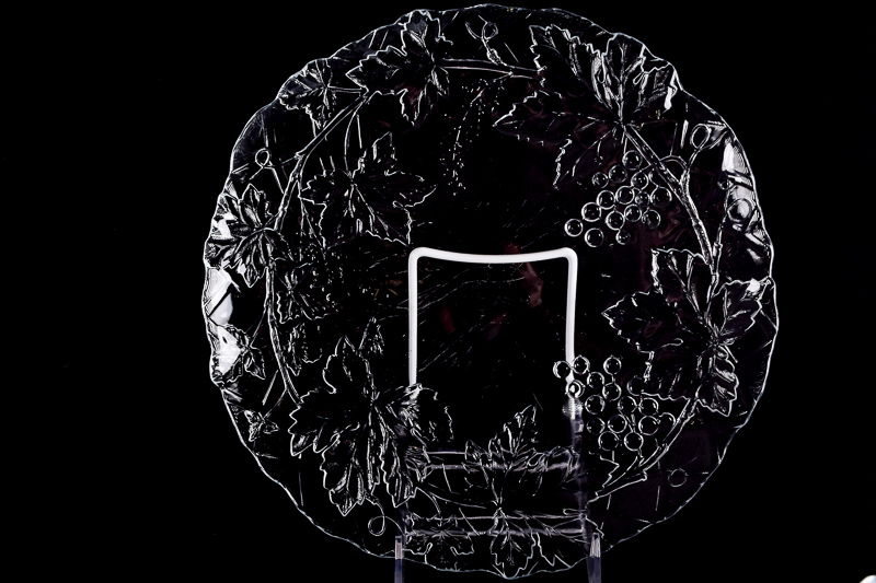 Set of Pressed Glass Plates and Dessert Bowls