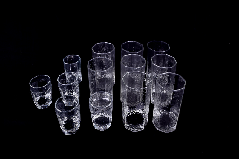 Collection of Textured Pressed Drinking Glasses