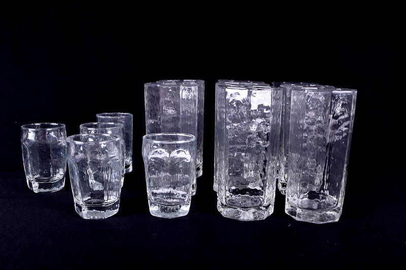 Collection of Textured Pressed Drinking Glasses