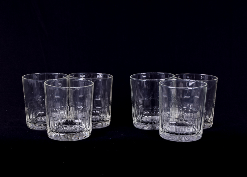 Set of 6 Pressed Glass Tumblers