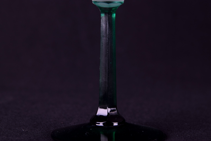 Set of Twelve Green Stemmed Wine Glasses