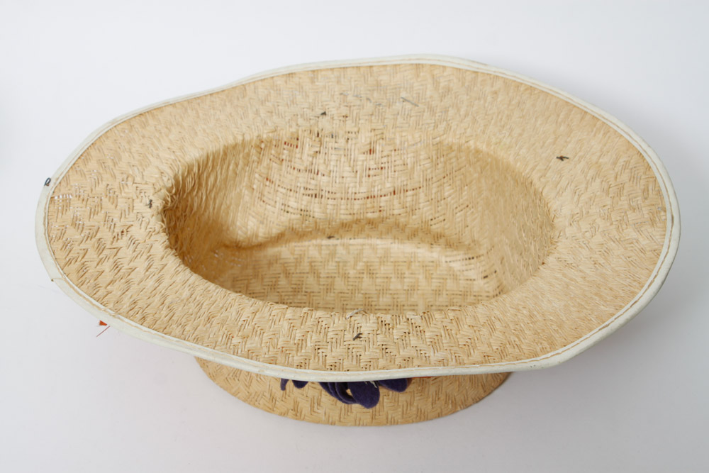 Mary Poppins Benay Albee Straw Hat and Plaid Hatbox