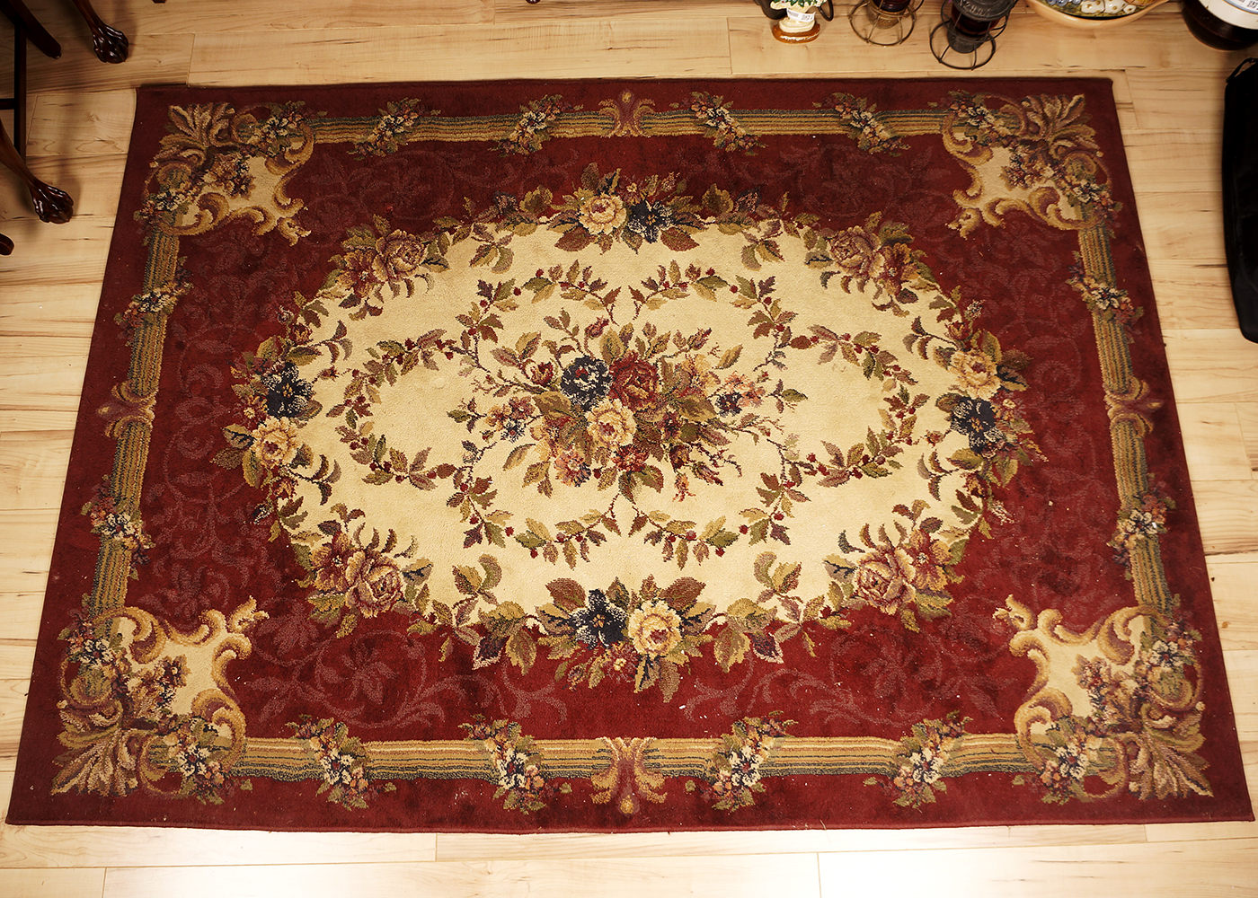 Grand Legacy Cameo Rose Burgundy Area Rug