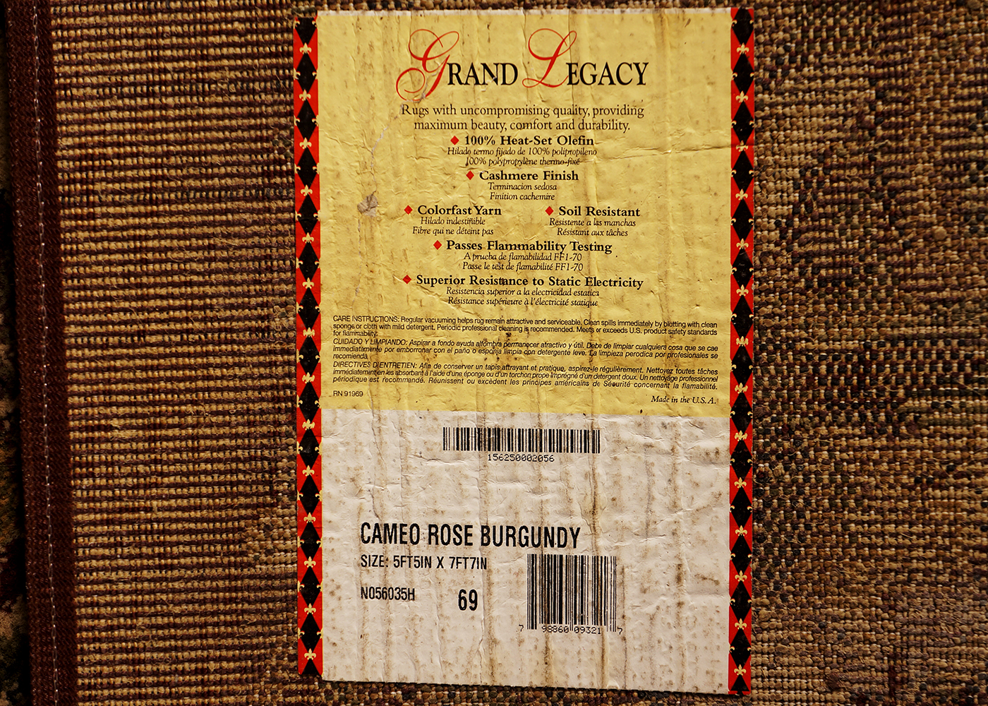 Grand Legacy Cameo Rose Burgundy Area Rug