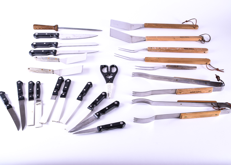 Grilling Tools and Farberware Knife set