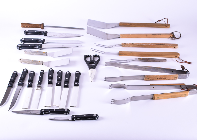 Grilling Tools and Farberware Knife set