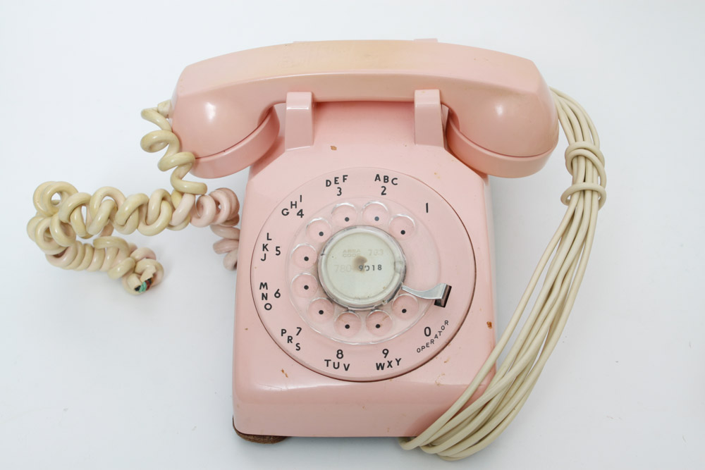 Vintage Pink Telephone Pair