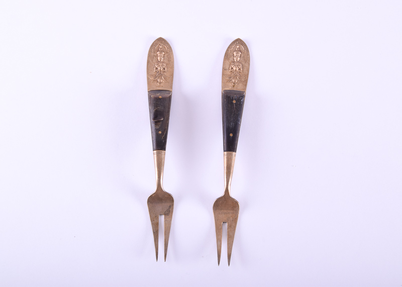 Pair of Vintage Siam Bronze Collection Forks