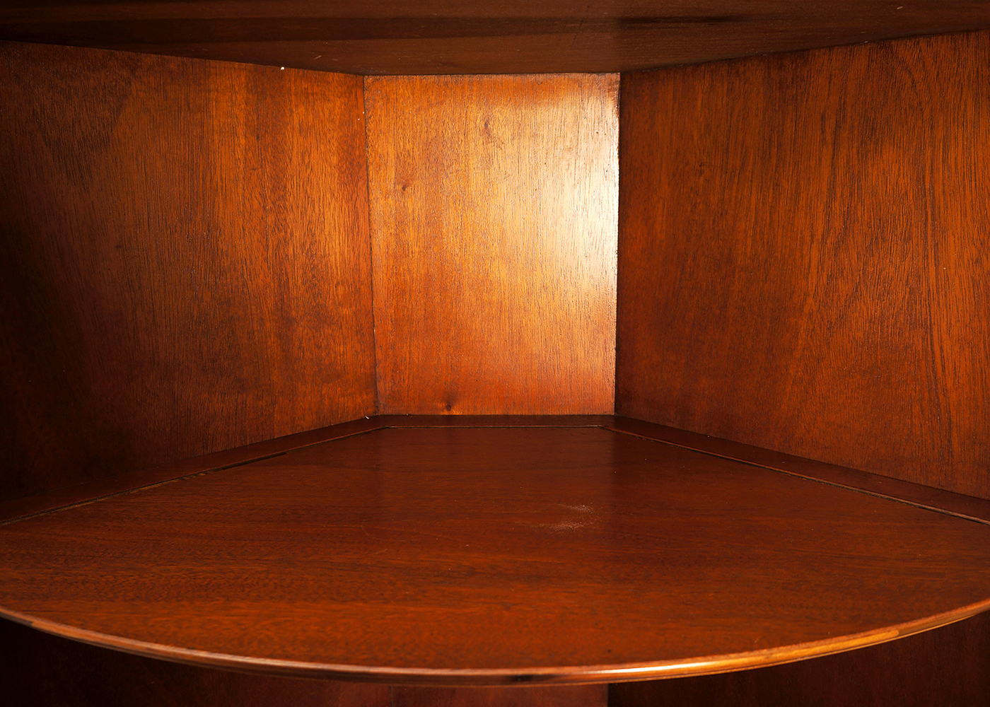 Matching Mahogany Bow Front Corner Cabinets