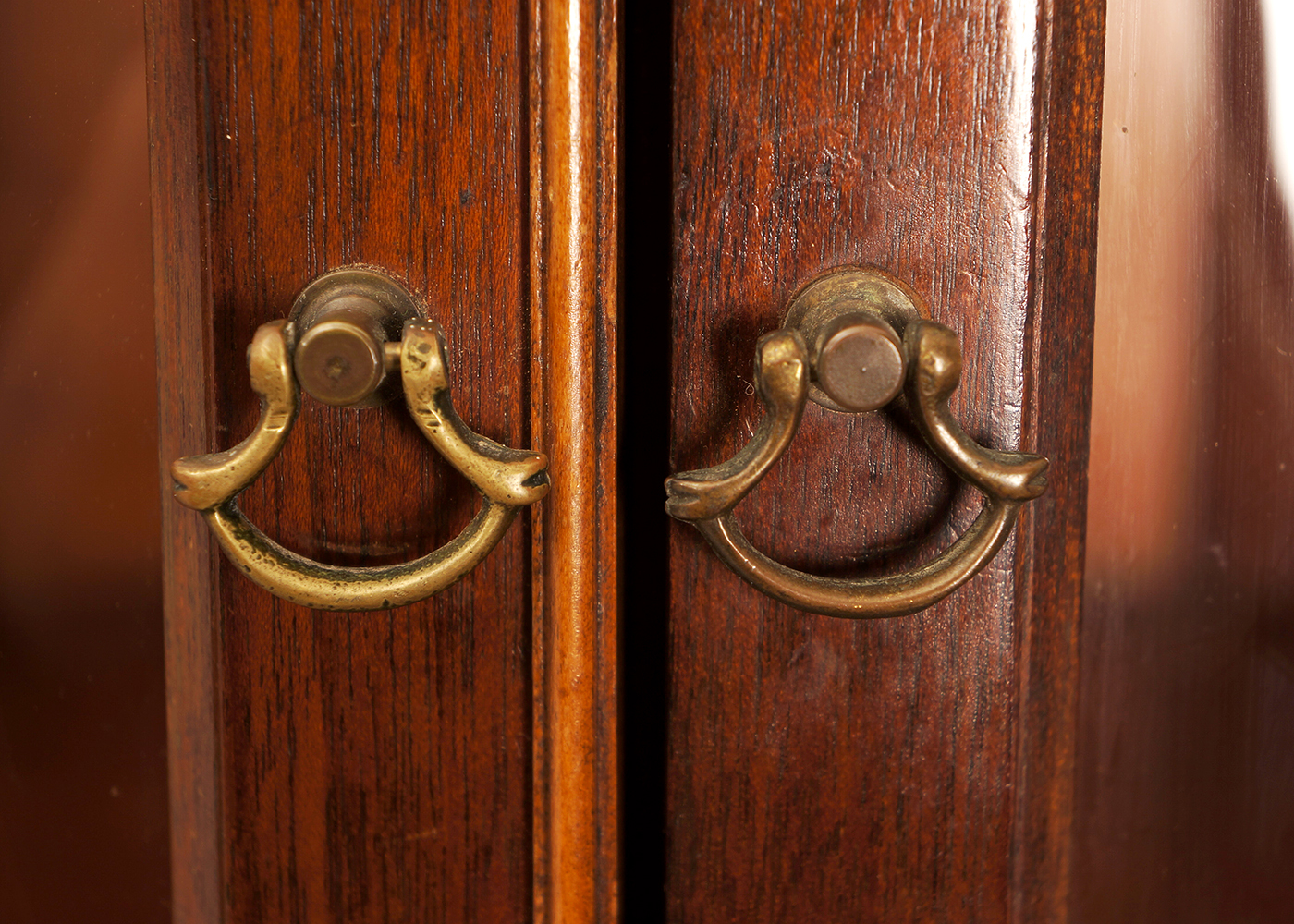 Matching Mahogany Bow Front Corner Cabinets