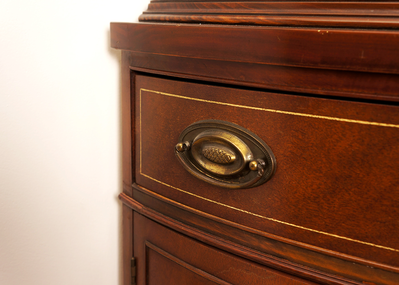Matching Mahogany Bow Front Corner Cabinets