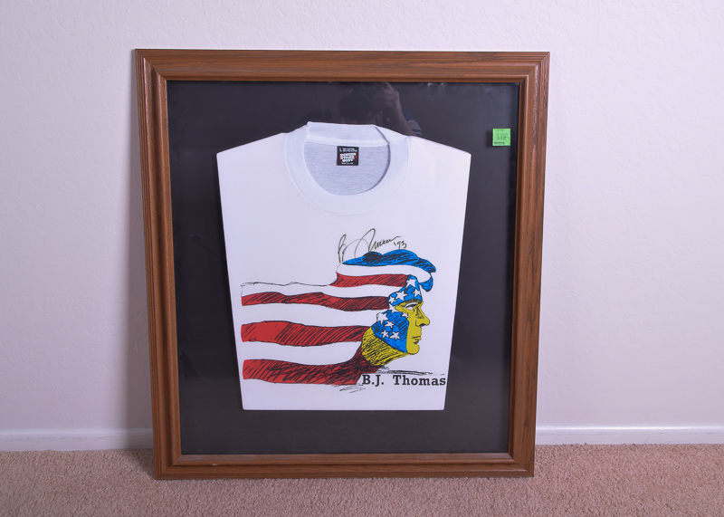 Framed B.J. Thomas Signed T-Shirt