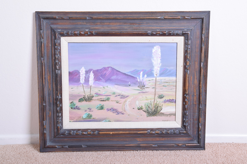 Acrylic Desert Landscape Painting on Canvas by Purkis