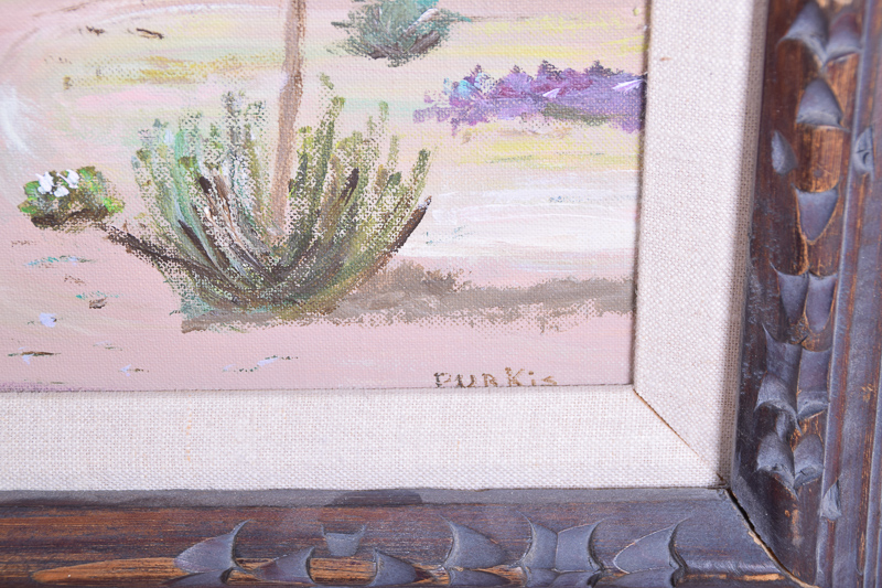 Acrylic Desert Landscape Painting on Canvas by Purkis