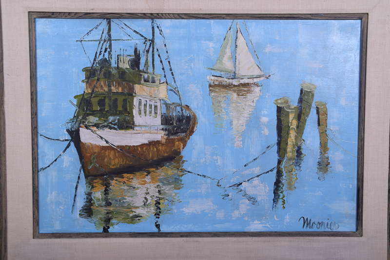 Nautical Oil on Canvas Painting by Sylvia Moonier