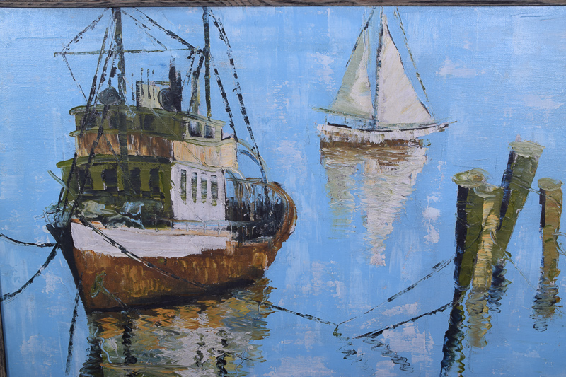 Nautical Oil on Canvas Painting by Sylvia Moonier