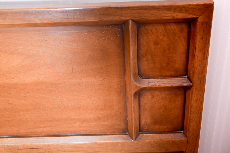 King Size Mid Century Modern Headboard and Bed Frame