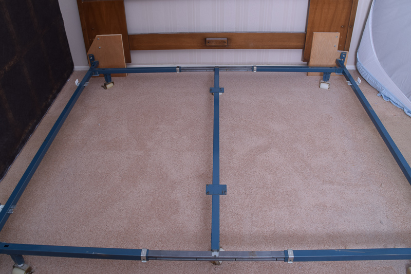 King Size Mid Century Modern Headboard and Bed Frame